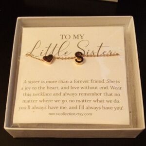 Gold Heart and Initial Necklace